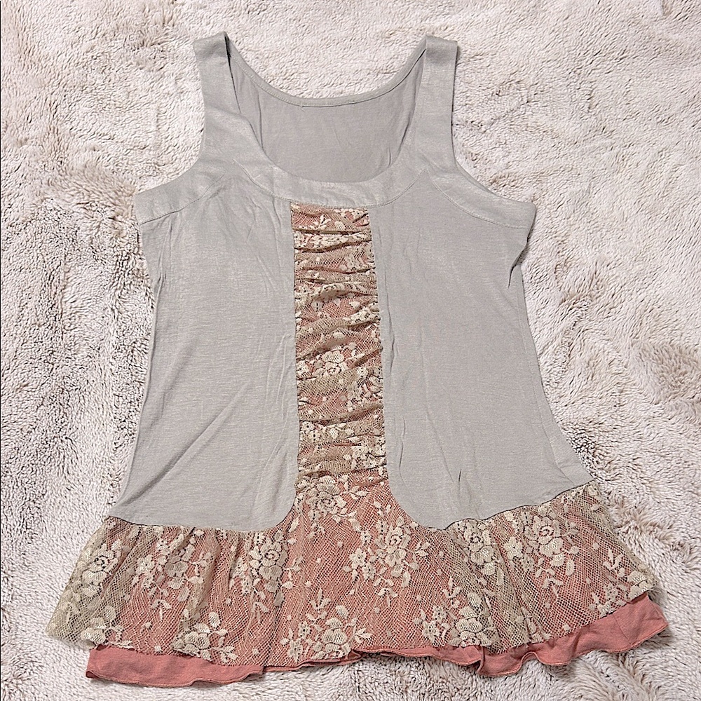 Lace Trimmed Sleeveless Top